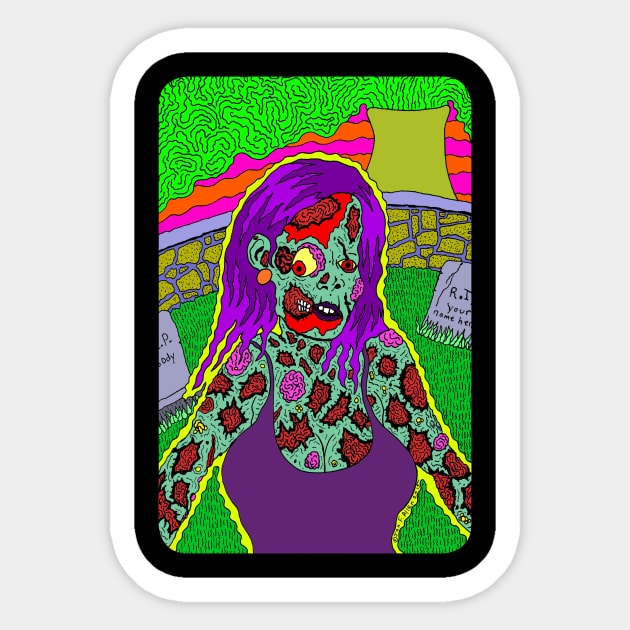 Zombie Woman Sticker by Pop Wasteland